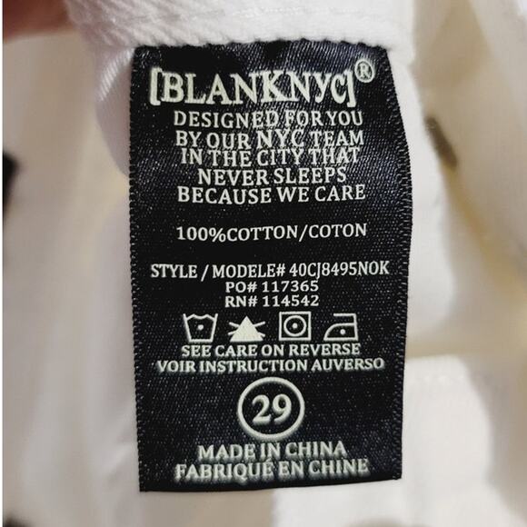 BlankNYC Button Fly Distressed High Rise Cut-Off Shorts White 29 - Picture 5 of 11